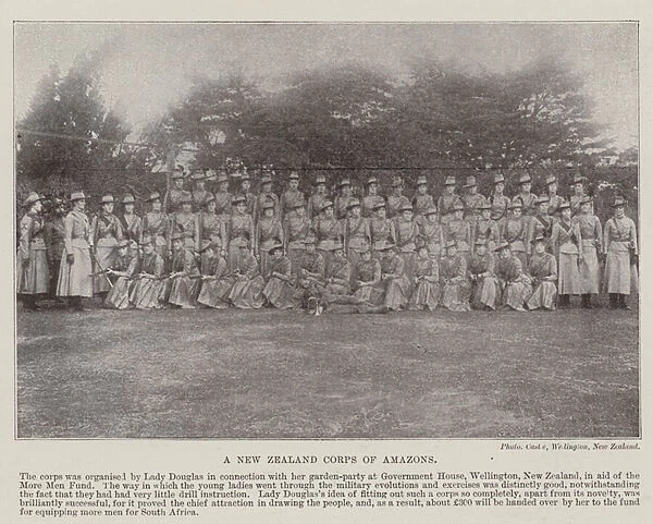 A New Zealand Corps of Amazons, 1900 (b  /  w photo)