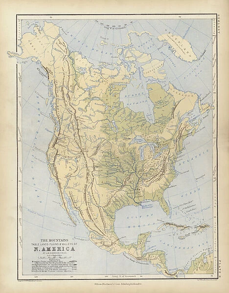 North America (coloured engraving)