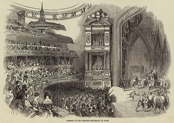 Opening of the Theatre Historique, at Paris (engraving)