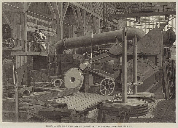 Penns Marine-Engine Factory at Greenwich, the Erecting Shop (engraving)