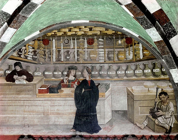 The Pharmacy, 15th century (fresco)