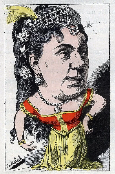 Portrait of Emma Valladon dit Theresa (1837 -1913) singer of French cabaret in '