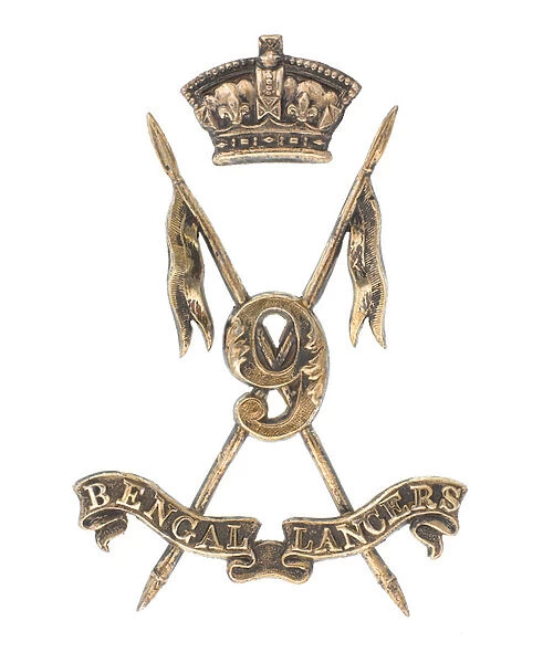 Pouch badge, 9th Regiment of Bengal Lancers, 1886-1901 (silver)