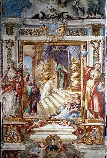 Presentation of Mary at the temple (Fresco, 18th century)