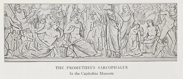 The Prometheus Sarcophagus, after the original in the Capitoline Museum (engraving)