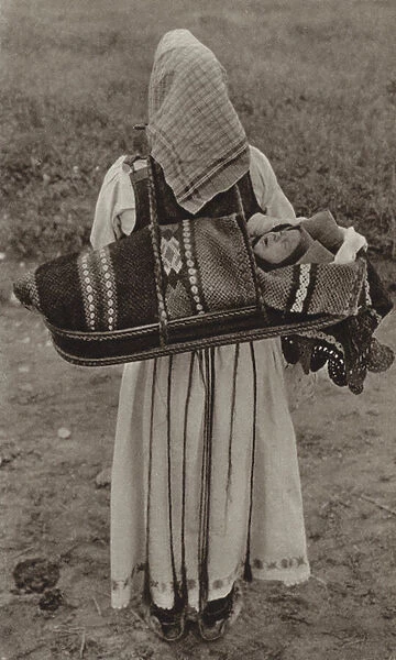 Romania: Cornea, Peasant woman (b  /  w photo)