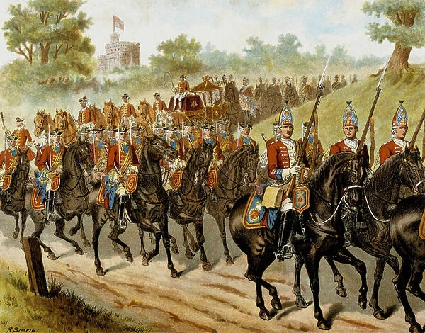 The Royal Escort (George II) in 1742 - in 'Harpers Young People', 1889