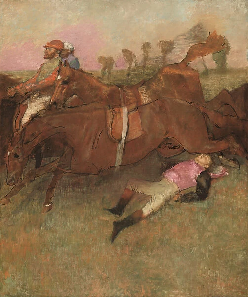 Scene from the Steeplechase: The Fallen Jockey, 1866 (oil on canvas)