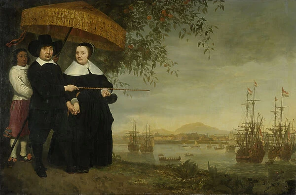 A senior merchant of the Dutch East India Company Jacob Mathieusen and his wife at