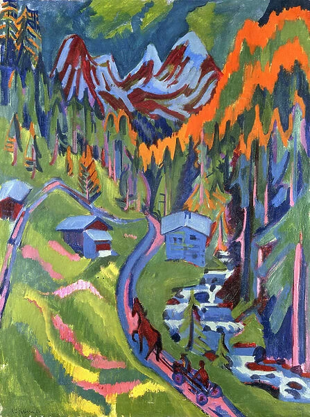 Sertig Path in Summer; Sertigweg im Sommer, 1923 (oil on canvas)