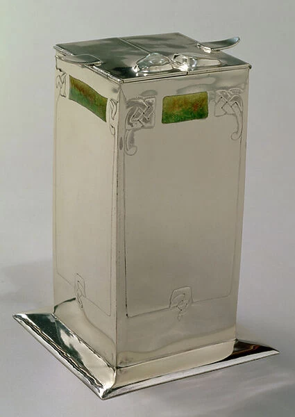 Silver and enamel biscuit box, 1901 (silver and enamelware)