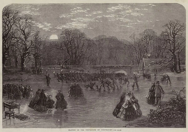 Skating on the Serpentine by Torchlight (engraving)