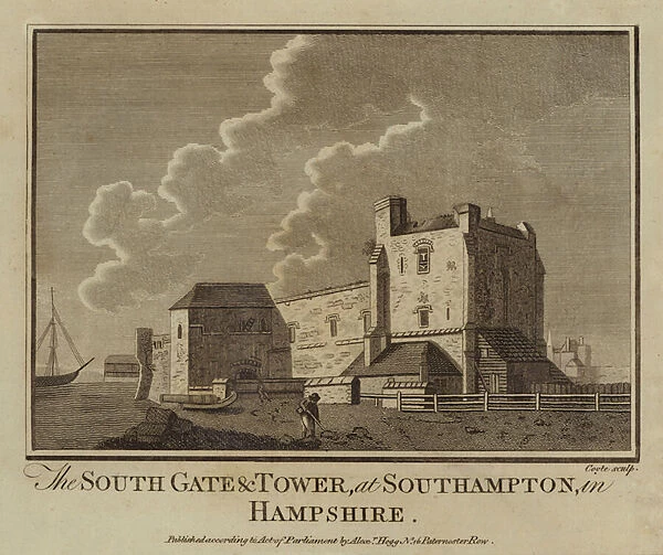The South Gate and Tower, at Southampton, in Hampshire (engraving)