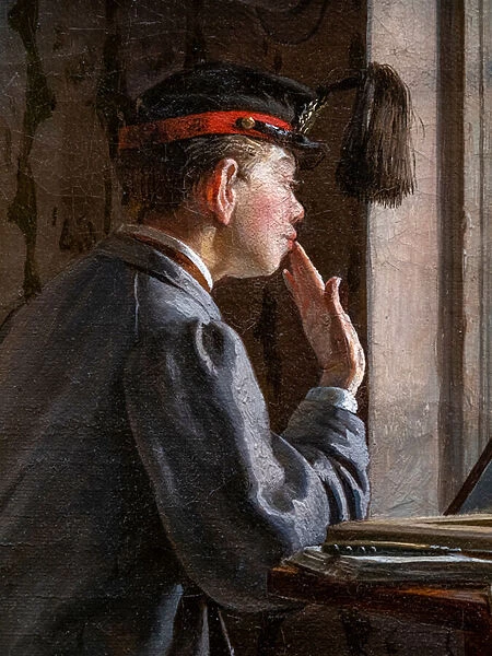 STUDENTS PREPARING FOR AN EXAM (Detail), 1864 (oil on canvas)