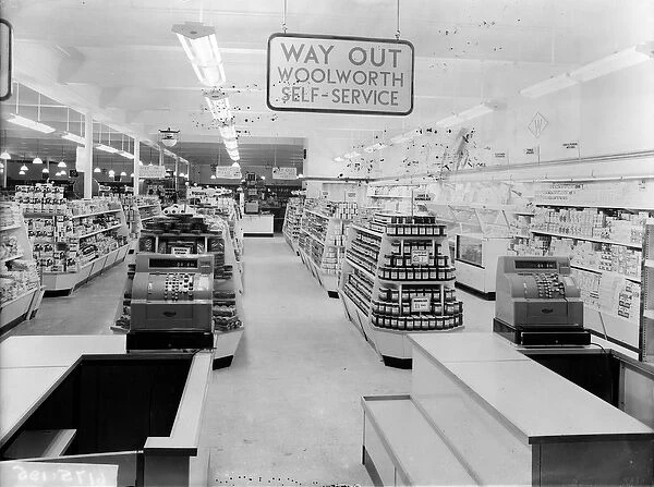 Tills, Woolworths store, 1956 (b  /  w photo)