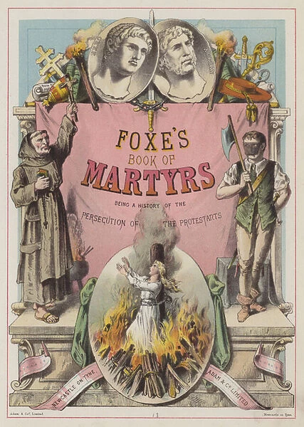 Title-page illustration for Foxes Book of Martyrs (chromolitho)