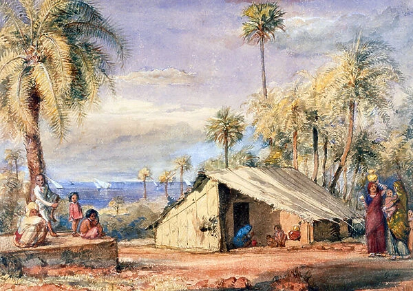 A Toddy-Drawers Hut in a Grove of Date Palms, Bombay Presidency