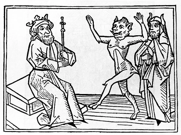 The trial of Belial: 'The demon Belial dances before Judge Solomon'