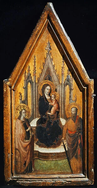 Virgin and Child with St. Catherine and St. Paul Painting of the Master of St. Paul (14th century) 14th century Dim 50, 5x25, 5 cm Assisi Museo del Tesoro della Basilica di San Francesco. Perkins Collegione