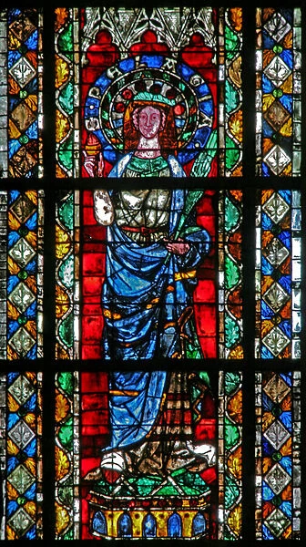 Window w204 depicting St Pelagie (stained glass)