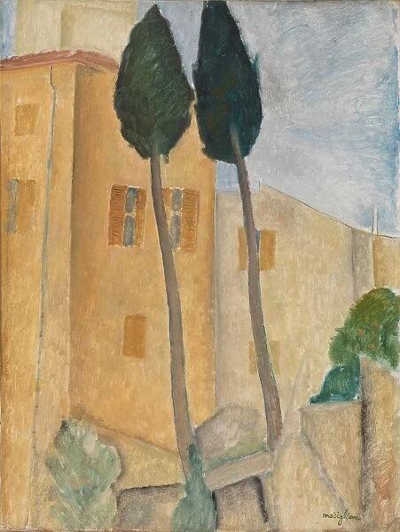 Amedeo Modigliani Cypresses Houses Cagnes CyprA┼ís et maisons A Cagnes