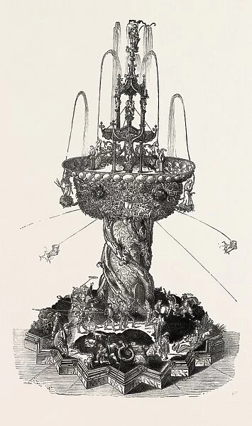 Centrepiece, after a Design by Albrecht Durer, Table Decoration, Engraving 1882