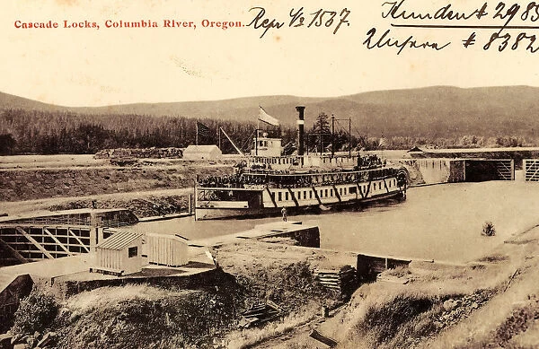Columbia River Gorge Cascade Locks Canal 1906