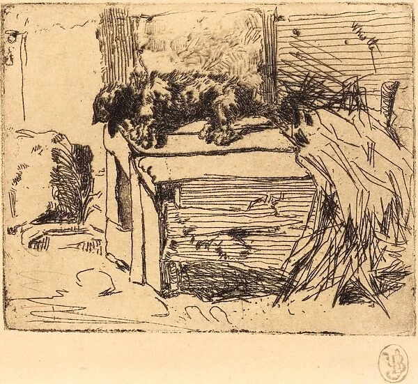 James McNeill Whistler, The Dog on the Kennel, American, 1834 - 1903, etching in