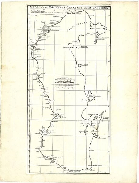 Map Essai d nouvelle carte de la Mer Caspienne par le Sr