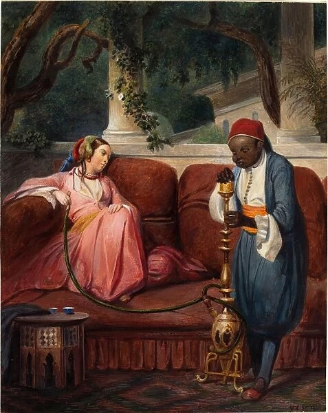 Master VCD, French (19th century), Oriental Woman with a Waterpipe, probably 1845
