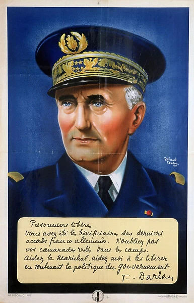 Admiral Darlan, Vichy French propaganda poster, c1940-1942. Artist: Roland Coudon