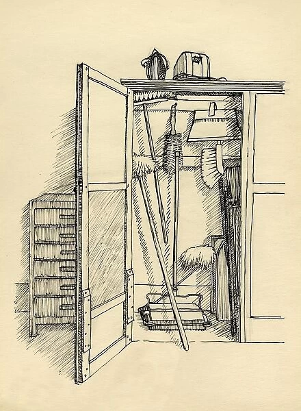 Broom cupboard, c1951. Creator: Shirley Markham