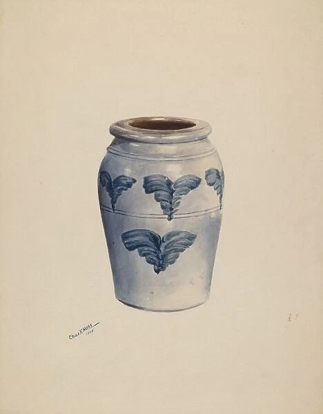 Gray Stoneware Crock, c. 1937. Creator: Charles Moss
