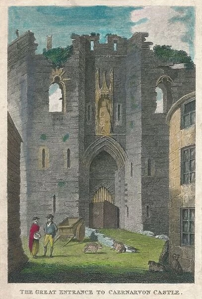 The Great Entrance to Caernarvon Castle, 1808. Creator: Unknown