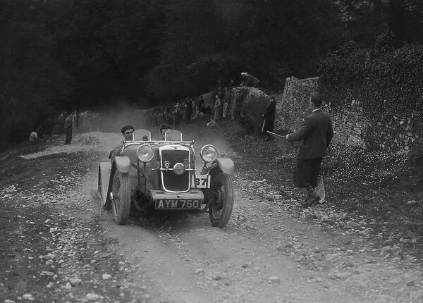 Hillman Aero Minx competing in a motoring trial, Nailsworth Ladder, Gloucestershire, 1930s