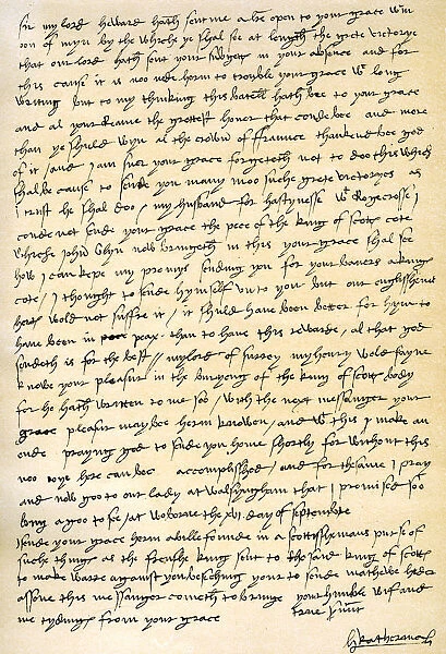 Letter from Queen Catherine of Aragon to her husband Henry VIII, 16th September 1513. Artist: Catherine of Aragon