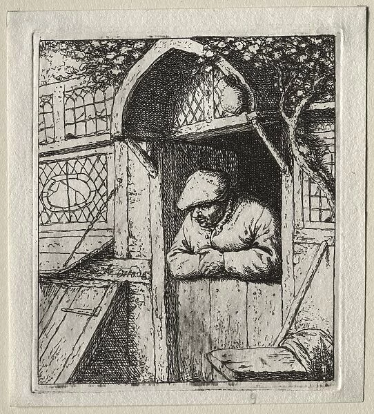 Peasant leaning on his doorway. Creator: Adriaen van Ostade (Dutch, 1610-1684)