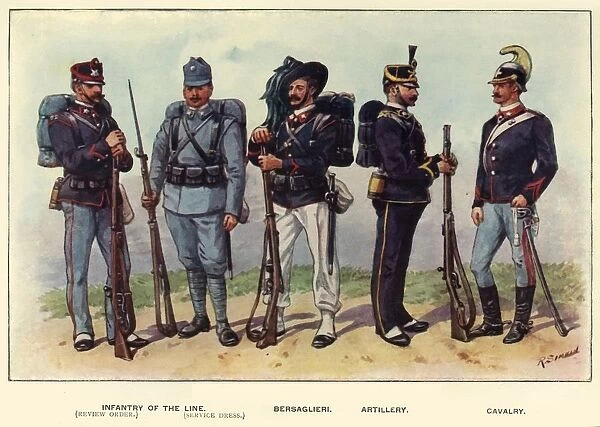Types of the Italian Army, 1919. Creator: Richard Simkin