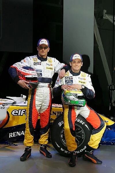 Renault R27 Launch: Heikki Kovalainen Renault and Giancarlo Fisichella Renault