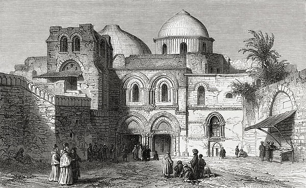 The Church Of The Holy Sepulchre In The Old City Of Jerusalem, Palestine, As It Was In The 19Th Century. From El Mundo En La Mano Published 1875