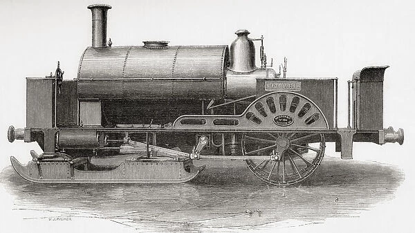 An ice locomotive, designed by Nathaniel Grew and sent to Russia in 1861 for work on the River Neva for the conveyance of goods and passengers. From A Concise History of The International Exhibition of 1862, published 1862