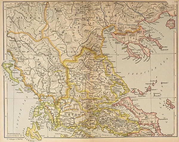 Map of Ancient Greece, northern part. From Historical Atlas, published 1923