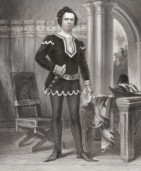 William Creswick in the role of Hotspur from Shakespeares play King Henry IV. William Creswick, 1813 - 1888. English actor