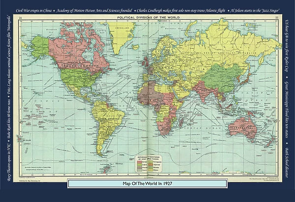 Historical World Events map 1927 US version