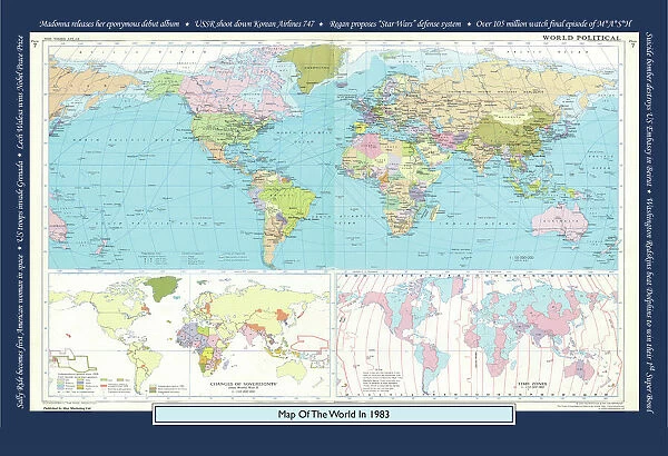 Historical World Events map 1983 US version