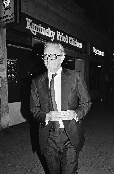 Former Foreign Secretary Lord Carrington pictured leaving the Kentucky Fried Chicken