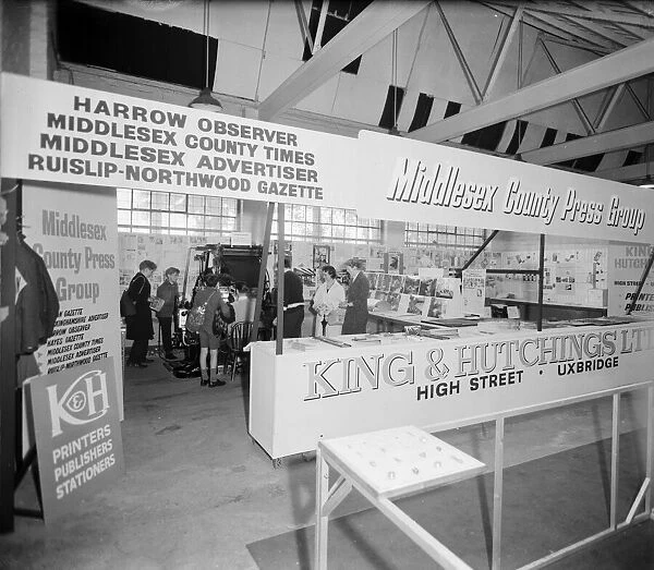 King and Hutchings exhibition stand promoting the Middlesex County Press Group Circa 1960