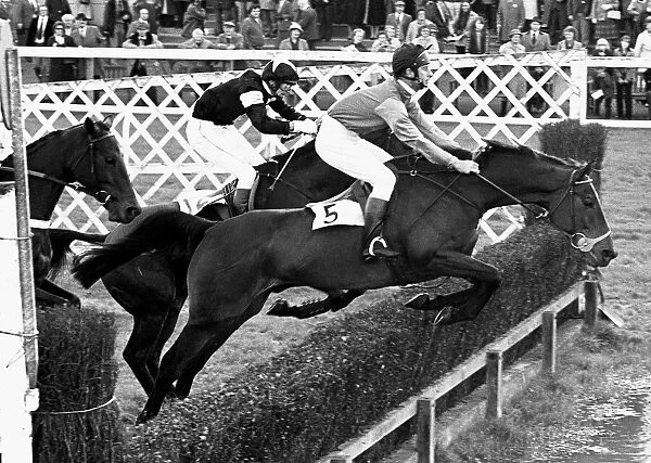 Prince Charles riding Allibar at Ludlow races. Circa January 1981