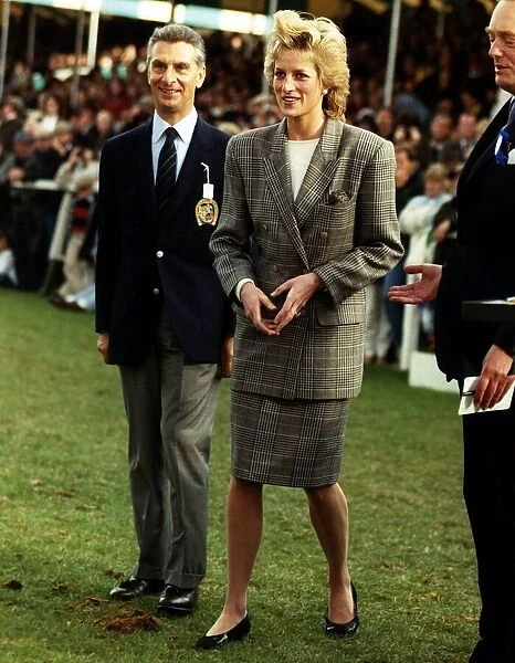 Princess Diana attends the Burghley Horse trials in Lincolnshire, England