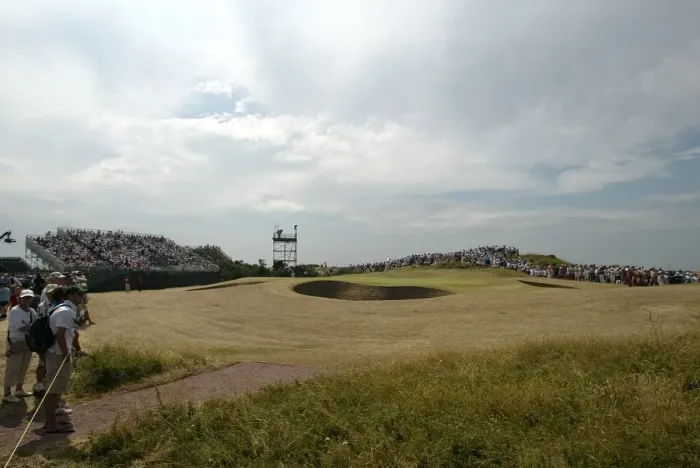 Framed Print : 5th Green & Grandstands